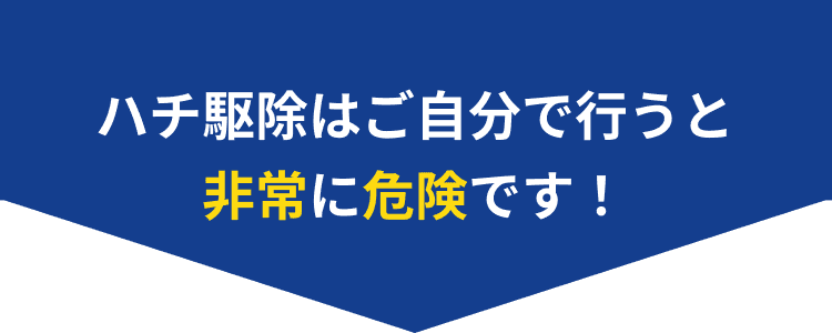 ハチ駆除はご自分で行うと非常に危険です！
